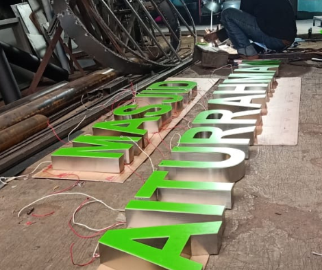 Jasa pembuatan huruf timbul stainless