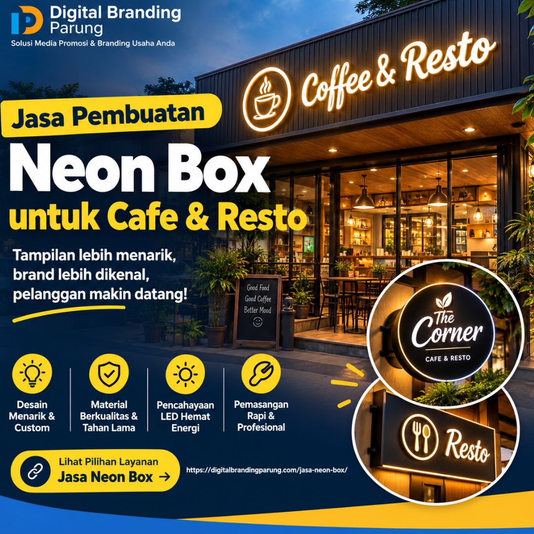 jasa pembuatan neon box untuk cafe dan resto